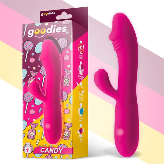 GOODIES CANDY VIBRATOR WITH G-SPOT BUNNY USB SILICONE FUCHSIA